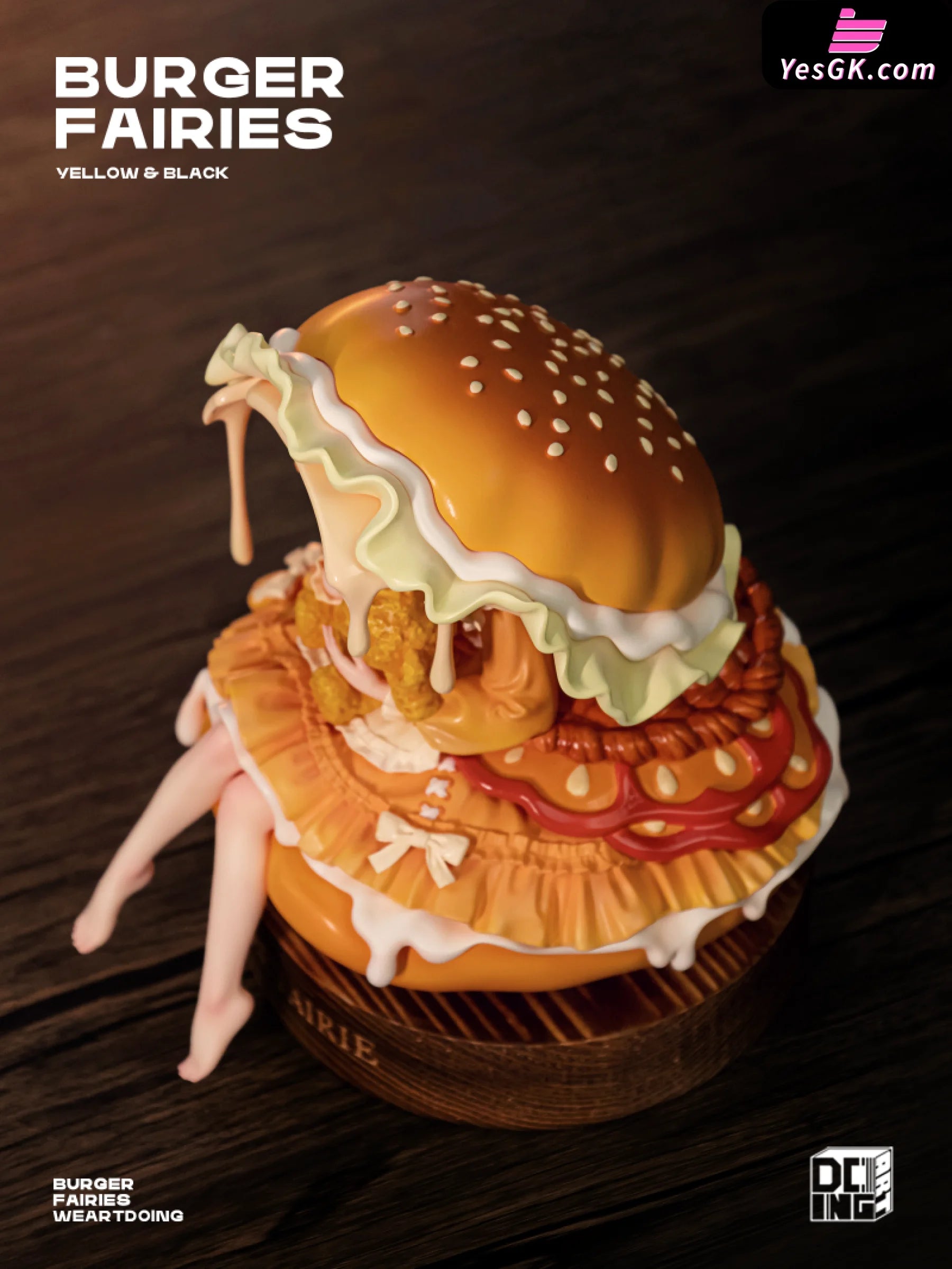 Original The Sleeping Beauty-Burger Fairies- Yellow & Black Resin