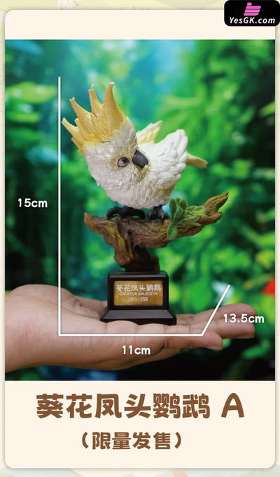 Original What Bird? Series Sunflower Parrot & Mitchell Gk Statue - Animal Bangbang Studio