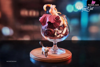 Original Wine Cat Statue - WeArtDoing Studio