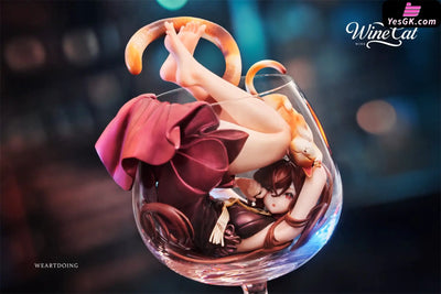 Original Wine Cat Statue - WeArtDoing Studio