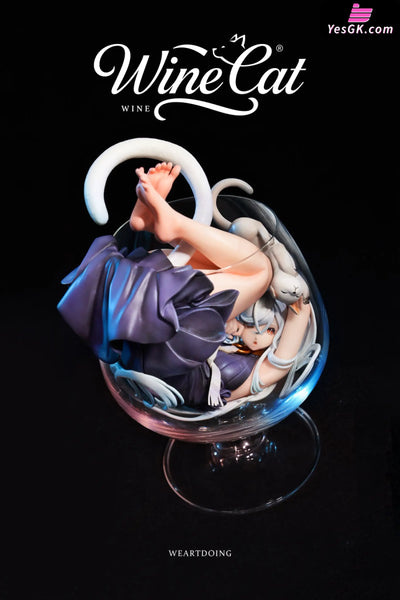Original Wine Cat Statue - WeArtDoing Studio