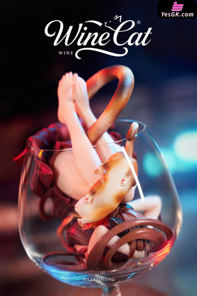 Original Wine Cat Statue - WeArtDoing Studio