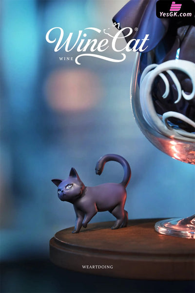 Original Wine Cat Statue - WeArtDoing Studio