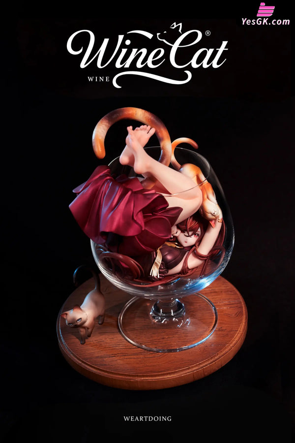 Original Wine Cat Statue - WeArtDoing Studio
