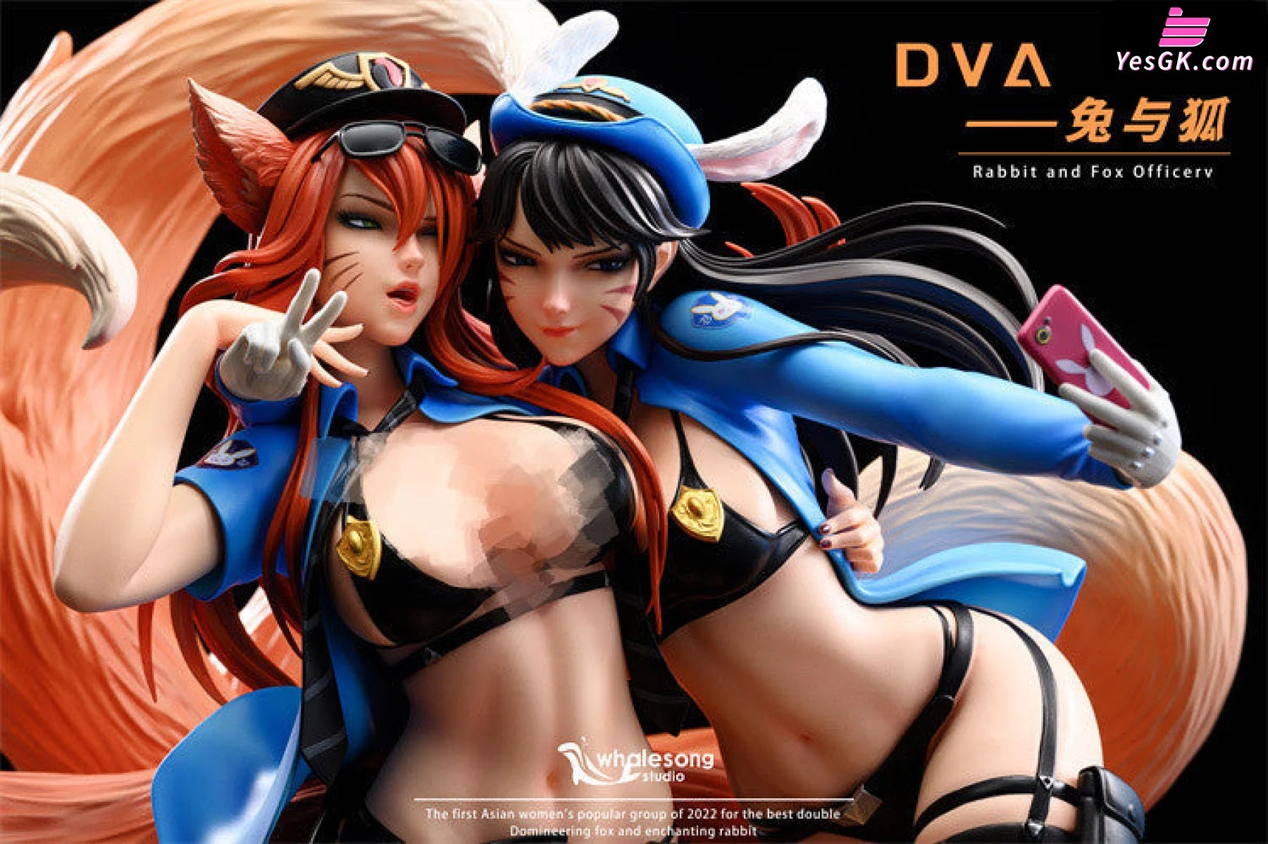 Overwatch Dva Rabbit And Fox Resin Statue - Whale Song Studio [Pre-Order]