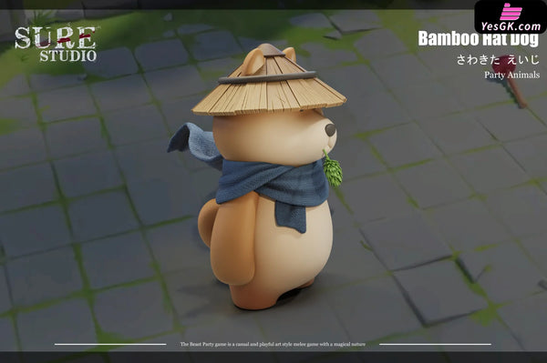 Party Animals Bamboo Hat Dog Statue - Sure Studio [Pre - Order] Others