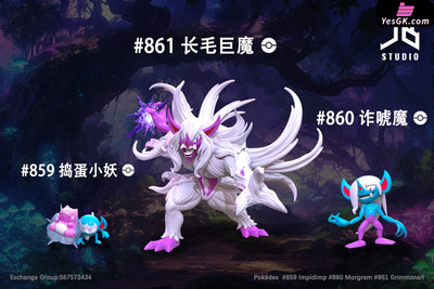 Pokédex Series Evolution Group Impidimp Morgrem Grimmsnarl GK Statue - JB Studio [Pre-Order] Deposit / Glitter Color