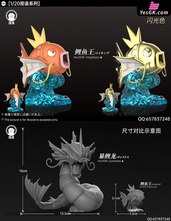 Pokémon 1/20 Scale World Gyarados Evolution Group GK Statue WangWang Studio [Pre Order] Deposit / Original Color