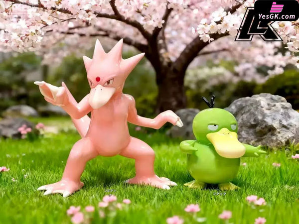 Pokémon #5 Psyduck Evolution Group GK Statue - Kuai Le Wu Studio [Pre-Order] - Deposit / Pink Green Color - Pokemon