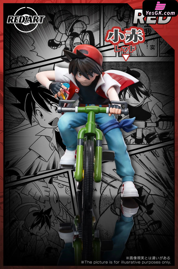 Pokemon Adventures Red VS Bruno Bicycle Red 1/20 GK Statue - Red Art Studio [In-Stock] - Full Payment / Red + Green