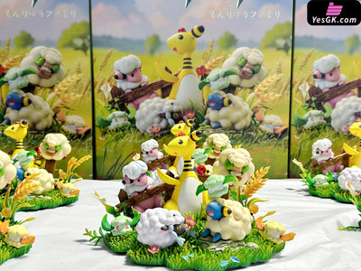 Pokemon Ampharos Mareep Flaaffy Wooloo Whimsicott Cottonee Natural scene Statue - Moon shadow Studio [In-Stock] Pokémon