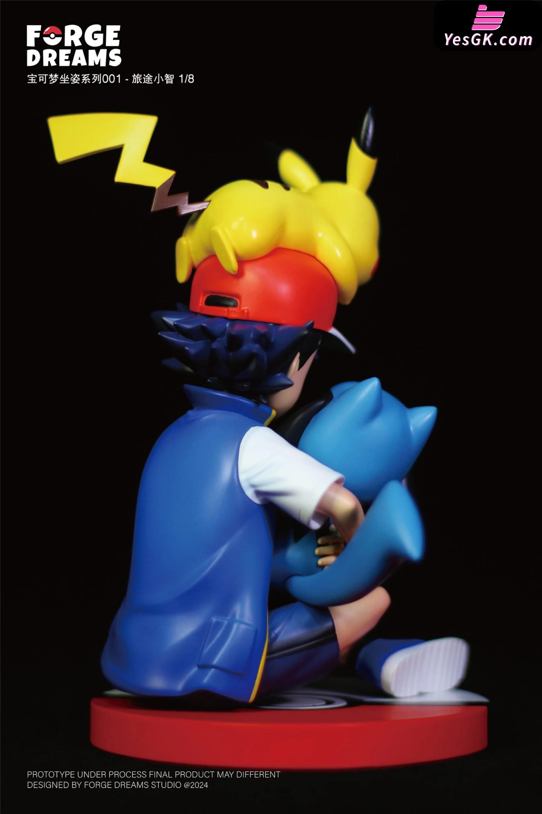 Pokémon Ash Ketchum & Pikachu Riolu Resin Statue - Forge Dreams Studio [Pre-Order]