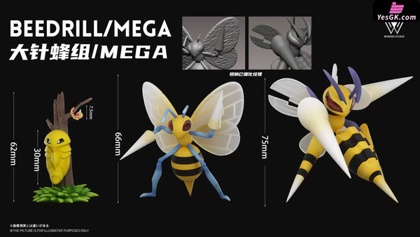Pokémon Beedrill Evolution Group & Mega Beedrill 1/20 GK Statue - Wonder Studio [Pre-Order] - Deposit / Original Color