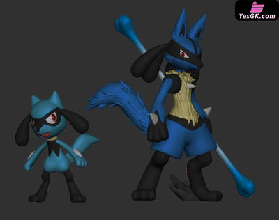Pokémon Bus Series Lucario Evolution Group GK Statue - RZ Studio [Pre-Order] - Deposit / Original Color - Pokemon