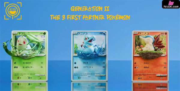 Pokémon Cards Episode #23 Chikorita #24 Totodile #25 Cyndaquil 1/6 GK Statue - GEISHA Studio [Pre-Order] - Pokemon
