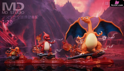 Pokémon Charizard Evolution Set GK Statue - MD Studio [Pre-Order] Pokémon