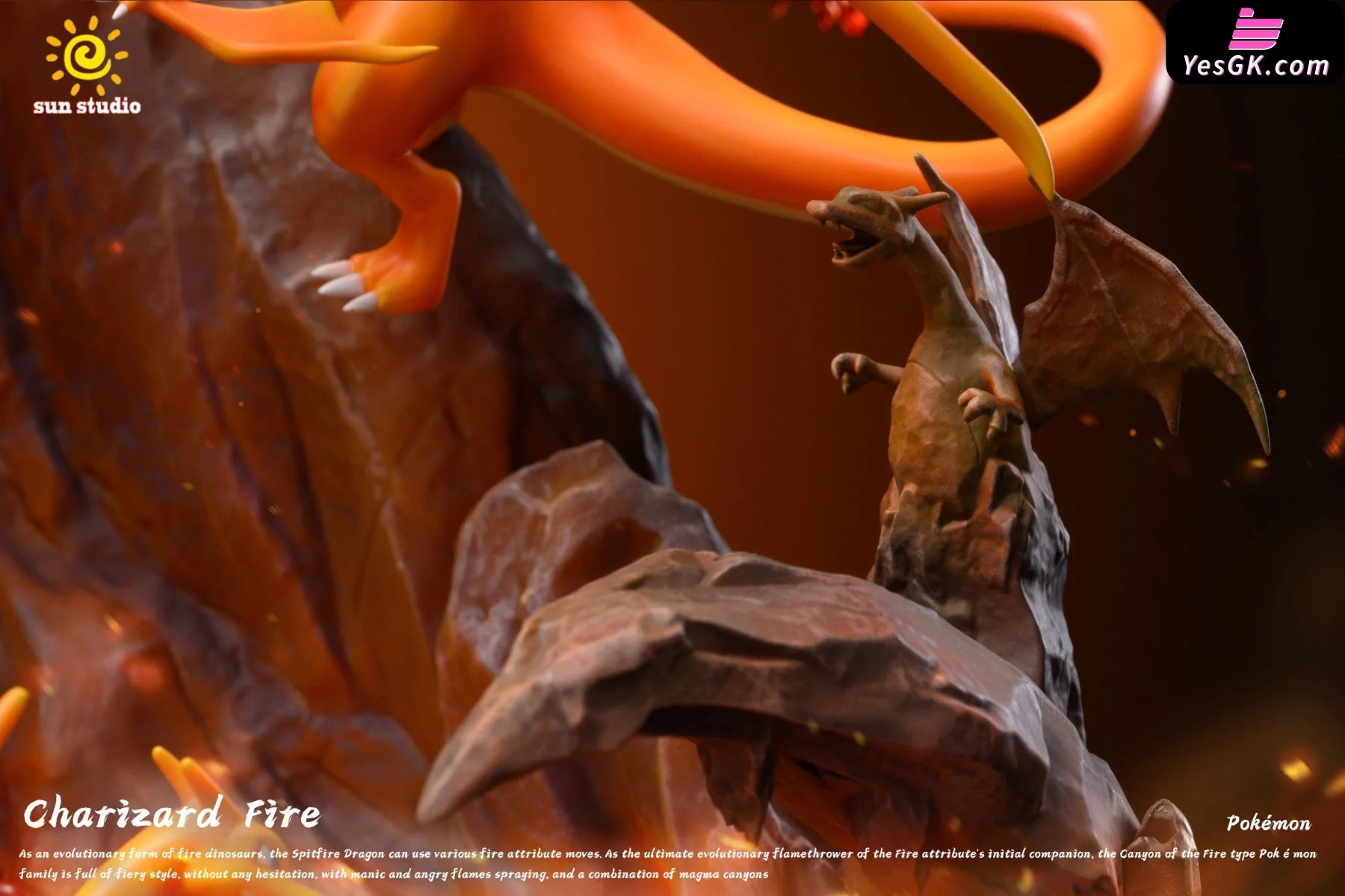 Pokémon Charizard Volcano Scene Statue - Sun Studio [Pre-Order]