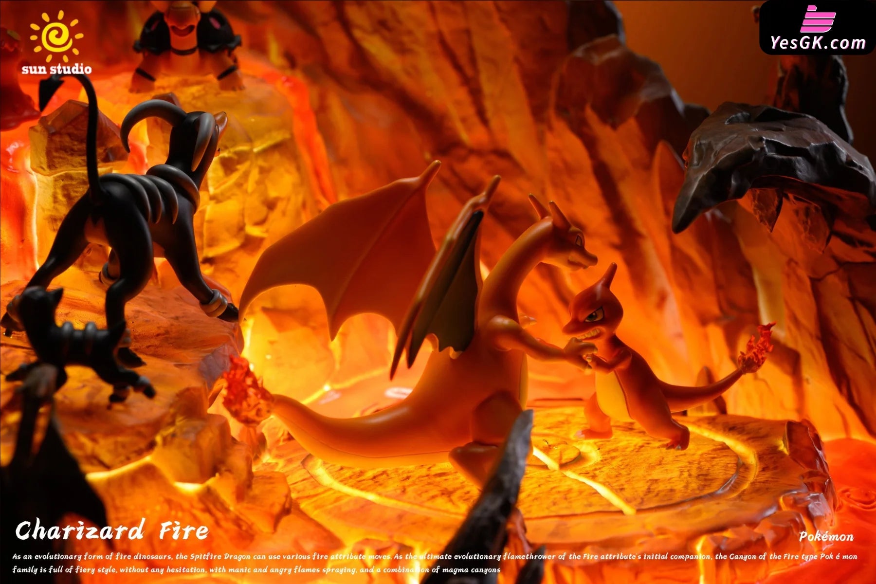 Pokémon Charizard Volcano Scene Statue - Sun Studio [Pre-Order]