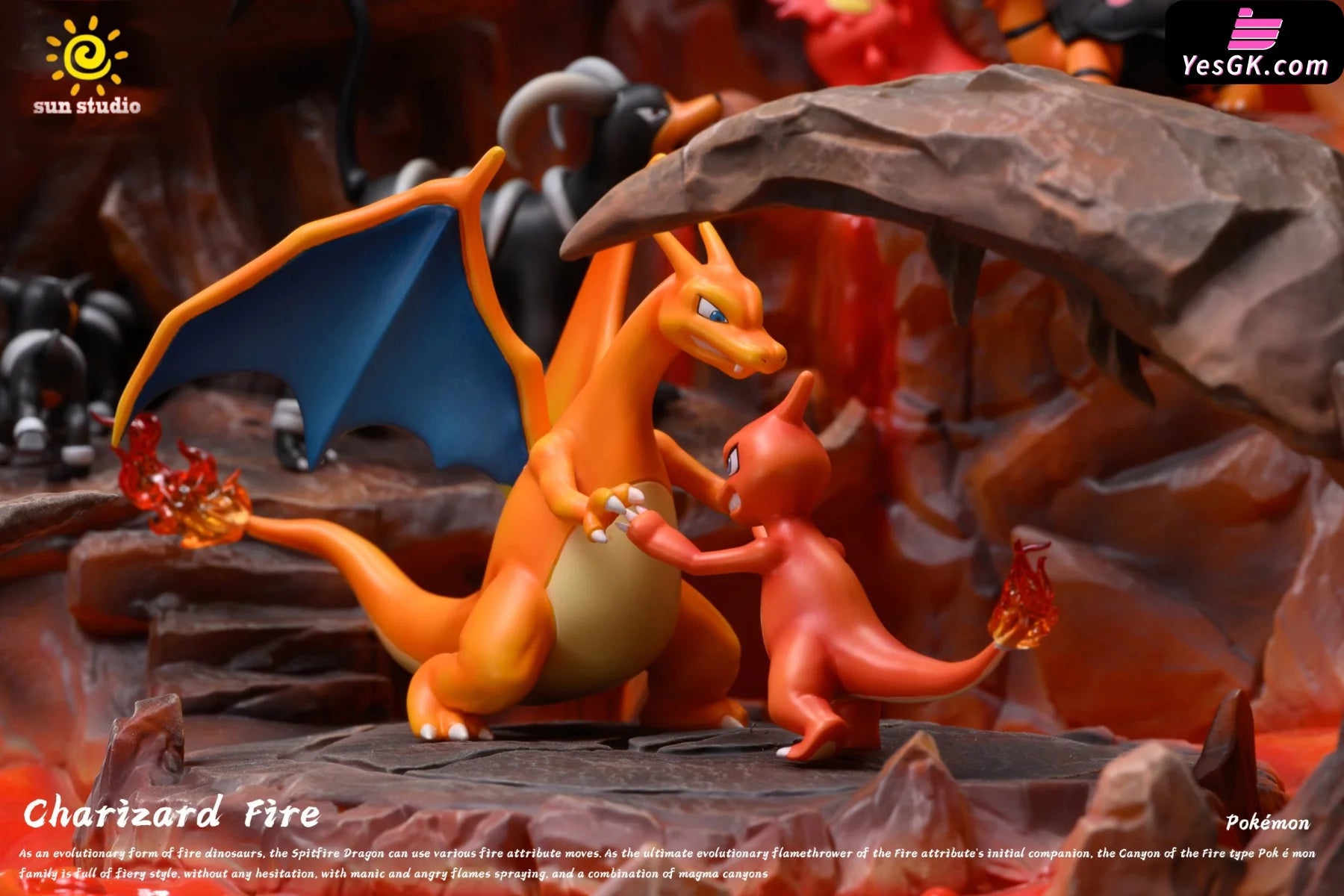 Pokémon Charizard Volcano Scene Statue - Sun Studio [Pre-Order]