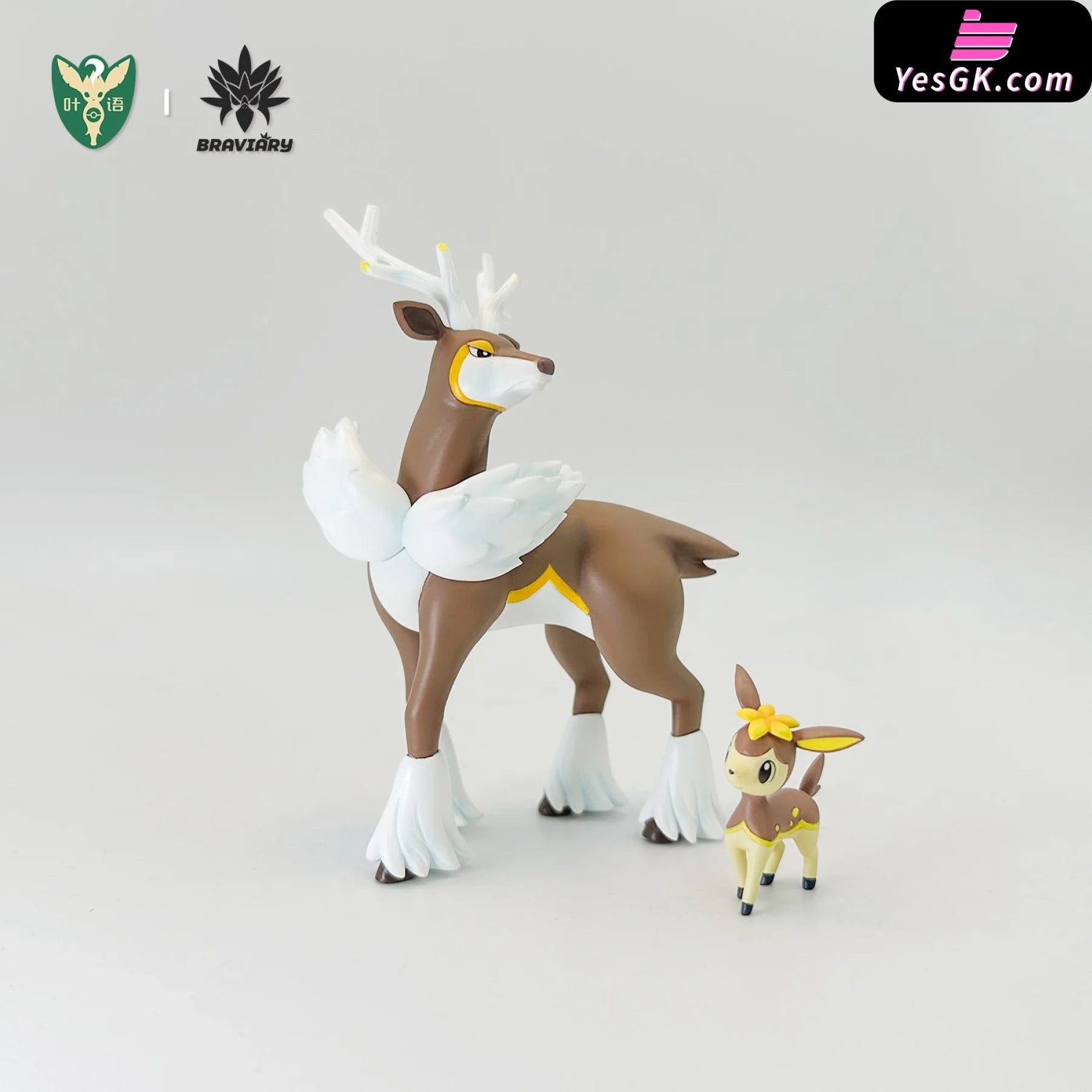 Pokemon Deerling + Sawsbuck Winter Statue - Braviary Studio [Pre-Order] Pokémon