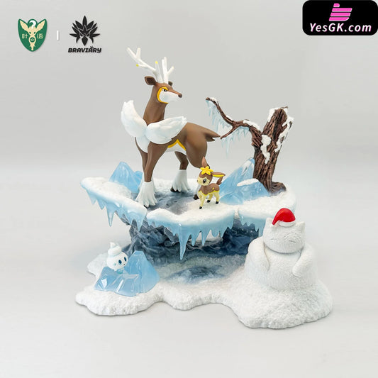 Pokemon Deerling + Sawsbuck Winter Statue - Braviary Studio [Pre-Order] Deposit / 1/20 Scale Pokémon