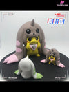 Pokemon Digimon - Guilmon Renamon Terriermon Impmon Culumon & Lopmon Cosplay Pikachu Resin Statue