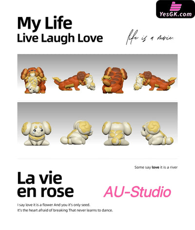 Pokémon Dog Illustration Series Houndoom & Smeargle & Fidough GK Statue - AU Studio [Pre-Order] Deposit / Fidough