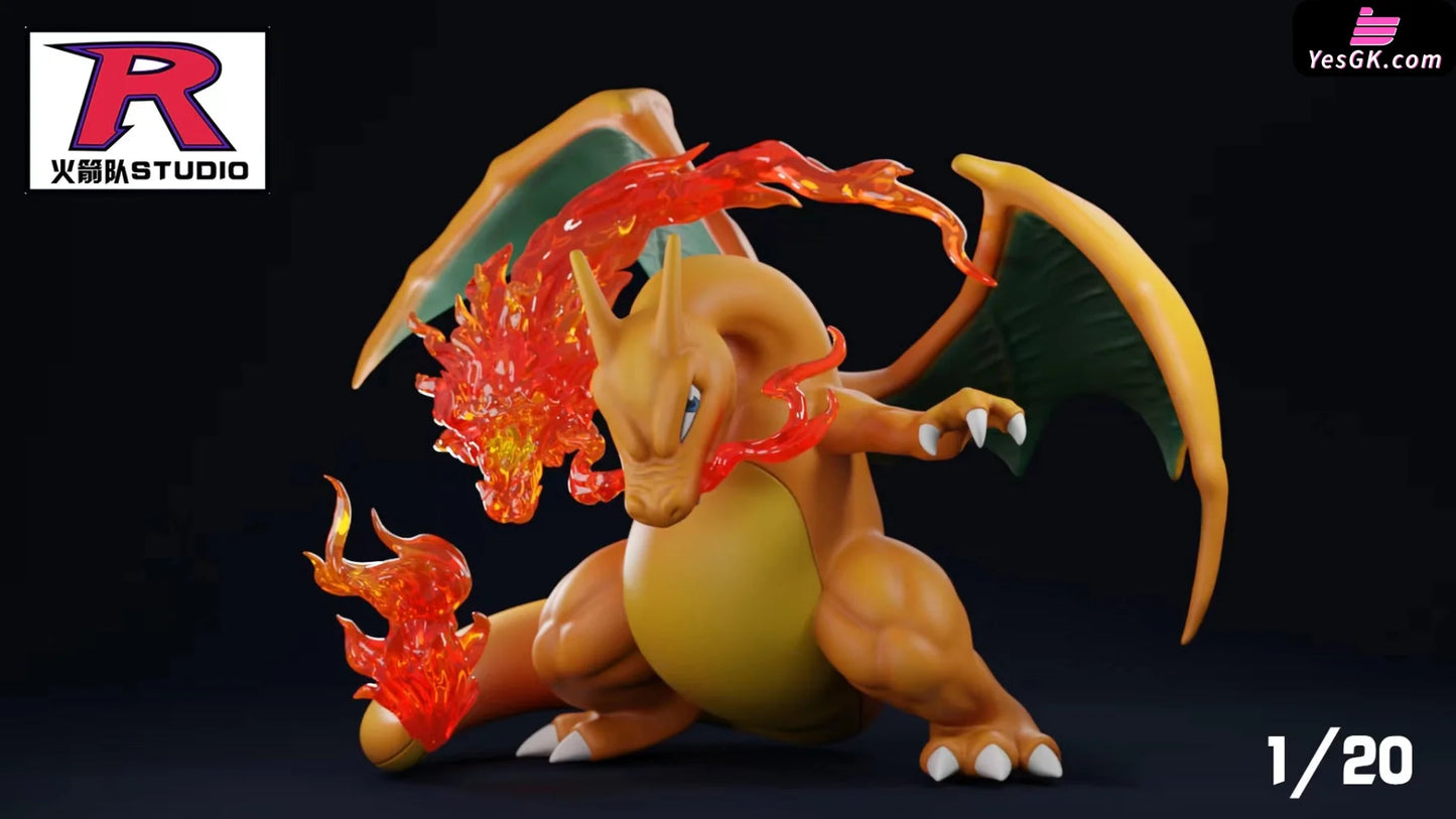 Pokémon Dragon Punch Charizard Gillter Black Flame Statue - Rocket Team Studio [Pre-Order] Deposit