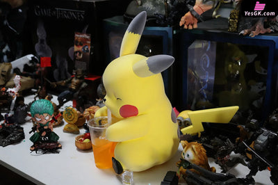 Pokémon Drink Milk Tea Pikachu Resin Statue - Sichuliuchuan Studio [In-Stock]