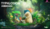 Pokémon Ecological Series Typhlosion Evolution Set GK Statue - Sk Studio [Pre-Order] Deposit / Green Color / A Version