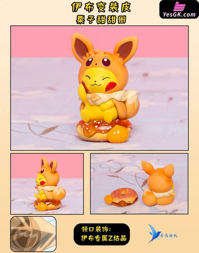 Pokemon - Eevee Family Cosplay Pikachu Enjoying Afternoon Tea Set 1 Resin Statue Qn Studio [In