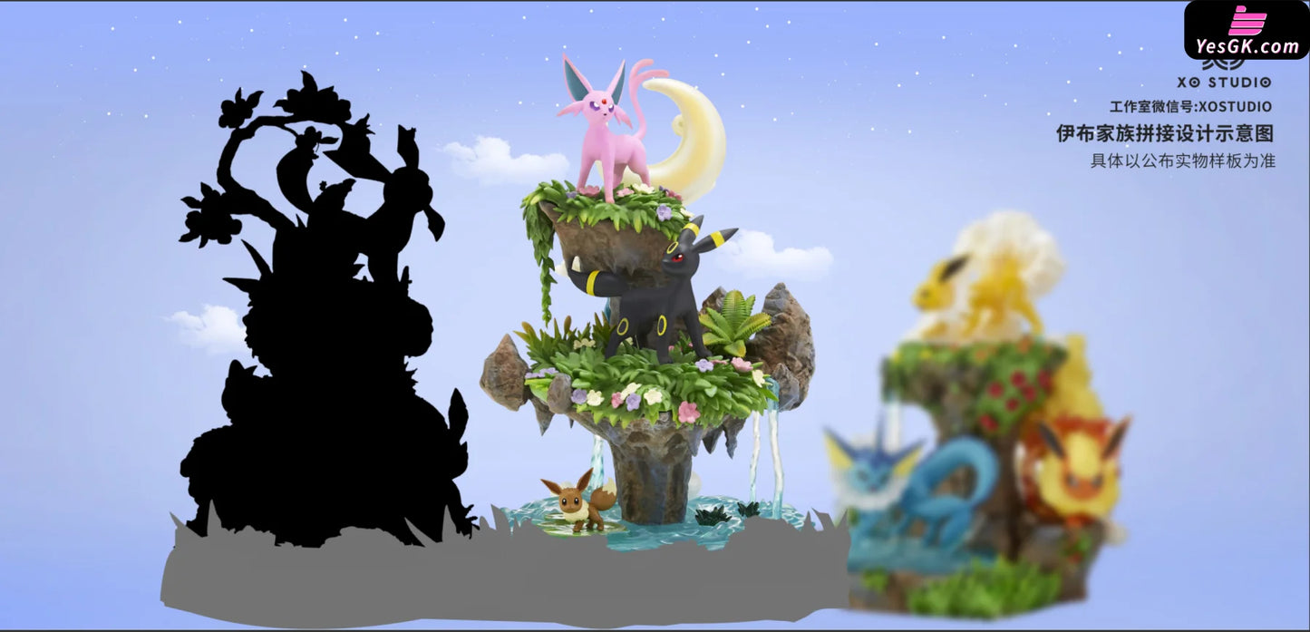 Pokémon Eevee Family Ecology #1 Umbreon & Espeon Resin Statue - Xo Studio [Pre-Order]