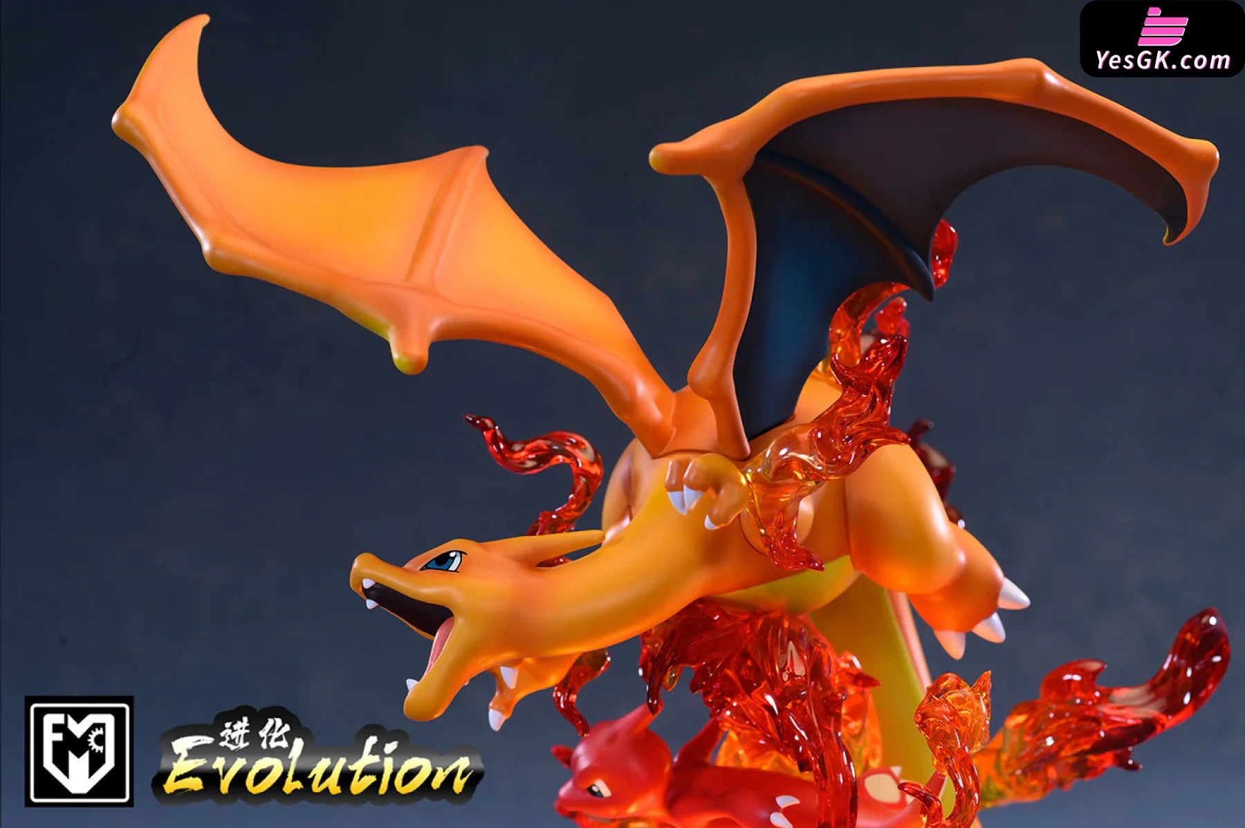 Pokemon - Evolution Of Charizard With Led Resin Statue Mfc Studio [In Stock]