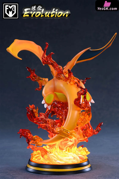 Pokemon - Evolution Of Charizard With Led Resin Statue Mfc Studio [In Stock]