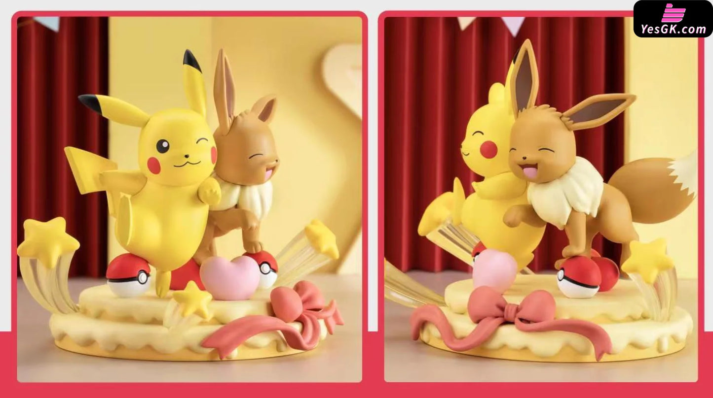 Pokémon Figure Partner Series Eevee And Pikachu Statue - Funism Studio [Pre-Order]