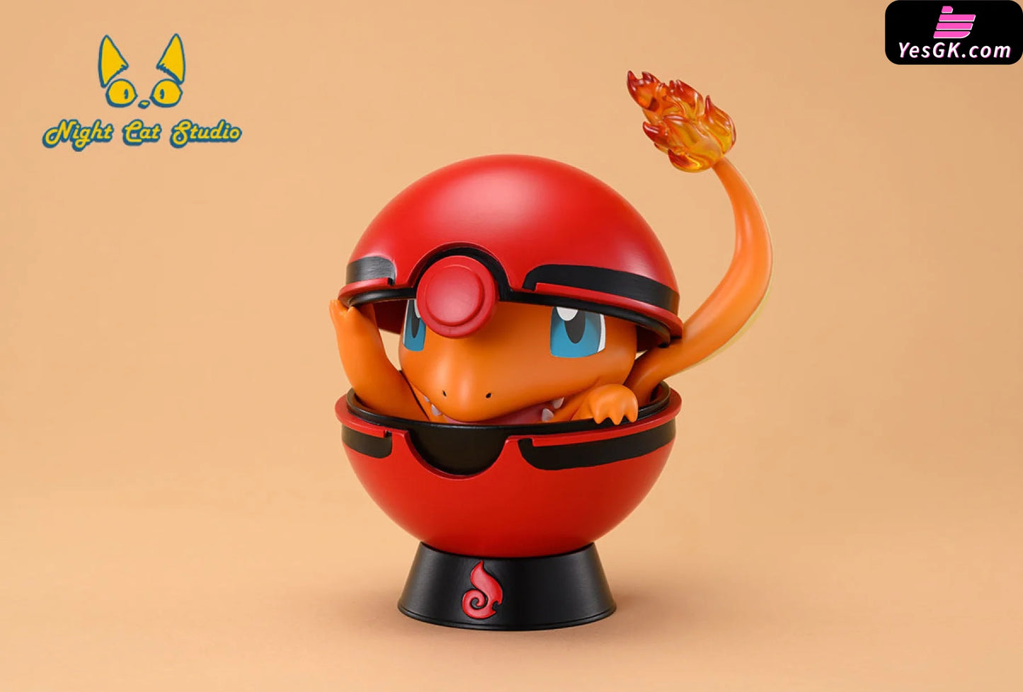 Pokémon Fire And Grass Type Pokeball Resin Statue - Night Cat Studio [Pre-Order]