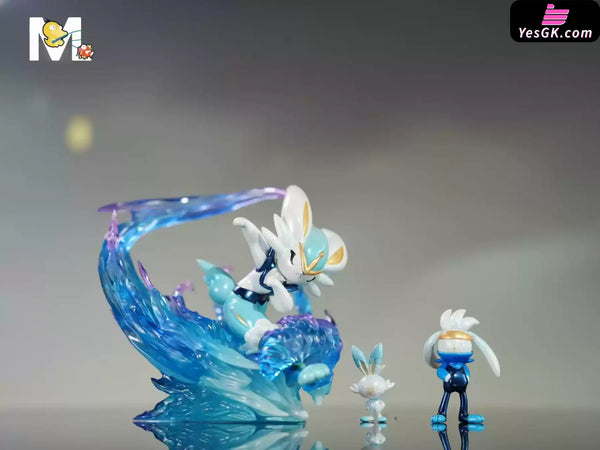 Pokemon Fire-type Starter Series #5 Cinderace Evolution Group Statue - Mo Yu Studio [Pre-Order] - Deposit / Special