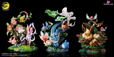 Pokemon Flareon Cyndaquil Tandemaus Fletchling Natural Scene Resin Statue - Moon Shadow Studio