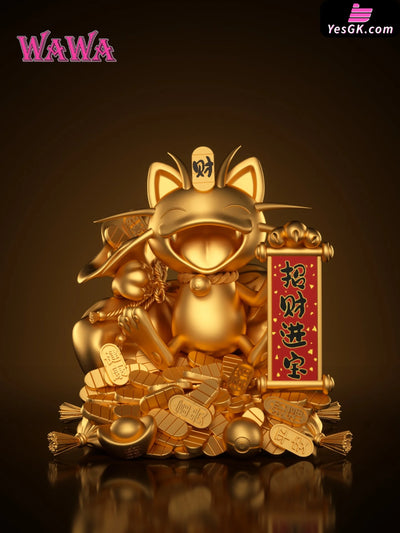 Pokémon Fortune Series Meowth 2.0 GK Statue - WAWA Studio [Pre-Order] Full Payment / Gold version Pokémon