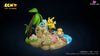 Pokemon Four Seasons Series Summer Pikachu & Squirtle Slowpoke Exeggcute Statue - Echo Studio