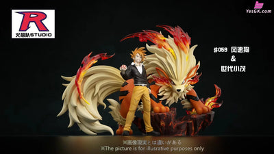 Pokémon Gary Oak & Arcanine Gk Statue - Rocket Team Studio [Pre-Order] Full Payment / Primary Color