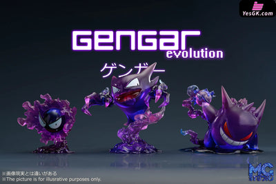 Pokémon Gastly & Haunter Gengar Resin Statue - Mg Studio [Pre-Order] Deposit / Fully Transparent