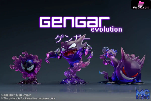 Pokémon Gastly & Haunter Gengar Resin Statue - Mg Studio [Pre-Order] Deposit / Fully Transparent