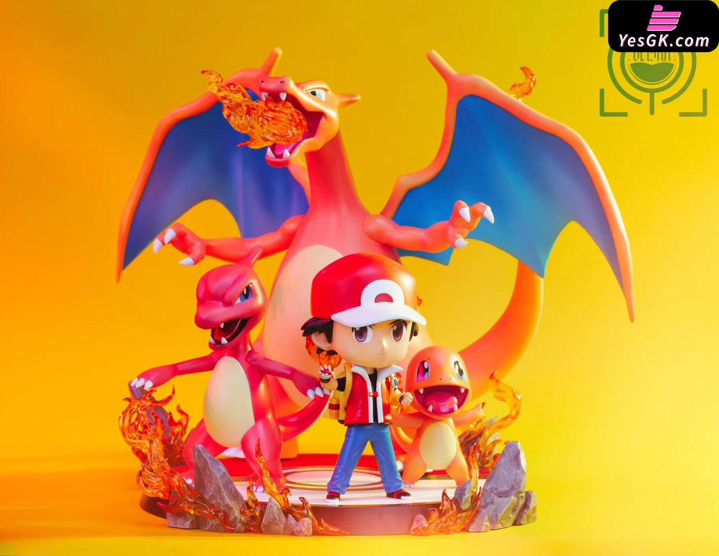 Pokémon GB#1: Red&Charizard&Charmander&Charmeleon Resin Statue - GEISH ...