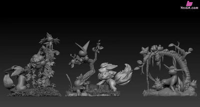 Pokemon Glaceon & Leafeon 1/15 GK Statue - Kipi Studio [In-Stock] - Pokemon