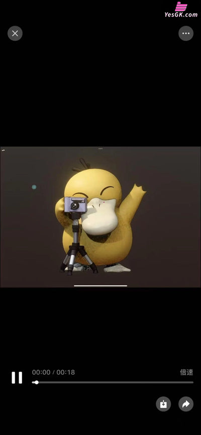 Pokémon Golduck Evolution Set & Fishing Psyduck + Camera Psyduck Set & Fishing Slowpoke GK Statue - Golden City Studio