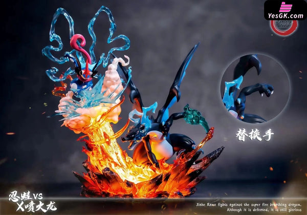Pokemon Greninja VS Mega Charizard X GK Statue - Fantasy Studio [In-Stock] - Full Payment - Pokemon