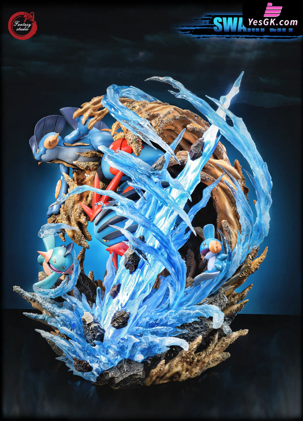 Pokémon Gx Evolution Series #13 Swampert Family Muddy Water Resin Statue - Fantasy Studio