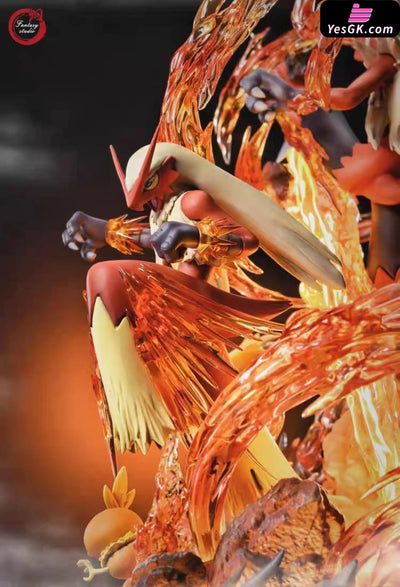 Pokémon Gx Evolution Series Blaziken Family Blaze Kick Resin Statue - Fantasy Studio [In-Stock]
