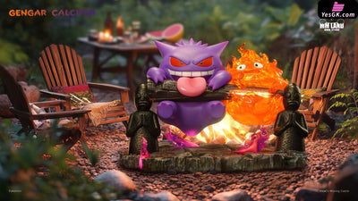 Pokémon & Howl’s Moving Castle Gengar and Calcifer Linkage GK Statue - MMLAND Studio [Pre-Order] Miyazaki Anime